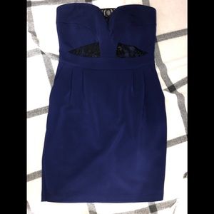 Express Strapless Royal Blue Mini Dress
